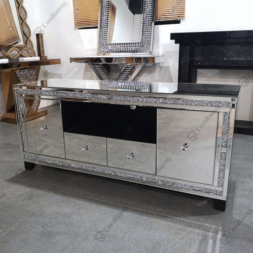 Living Room Crushed Diamond TV Unit Stand Table