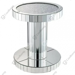 Living Room Crushed Diamond Mirrored Side Table End Table