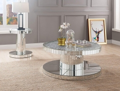 Living Room Crushed Diamond Mirrored Side Table End Table