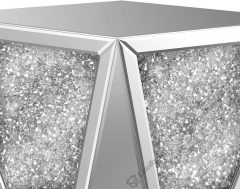 Living Room Crushed Diamond Mirrored Side Table End Table