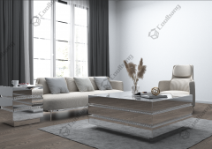 Unique Style Customized Hallway Design Silver Glass Mirror Coffee Table