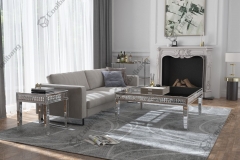 COOLBANG wholesale Luxury Unique Diamond Shape Coffee Table with Crushed Diamonds Inlay Living room furniture tea table