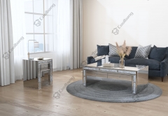 COOLBANG silver modern luxury diamond irregular mirrored glass coffee table living room furniture