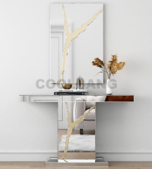 New Design Cracked Mirrored Console Table with Wall Mirror