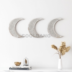 Curved moon Shape Modern Sliver Mirror Decorative Combination Wall Art