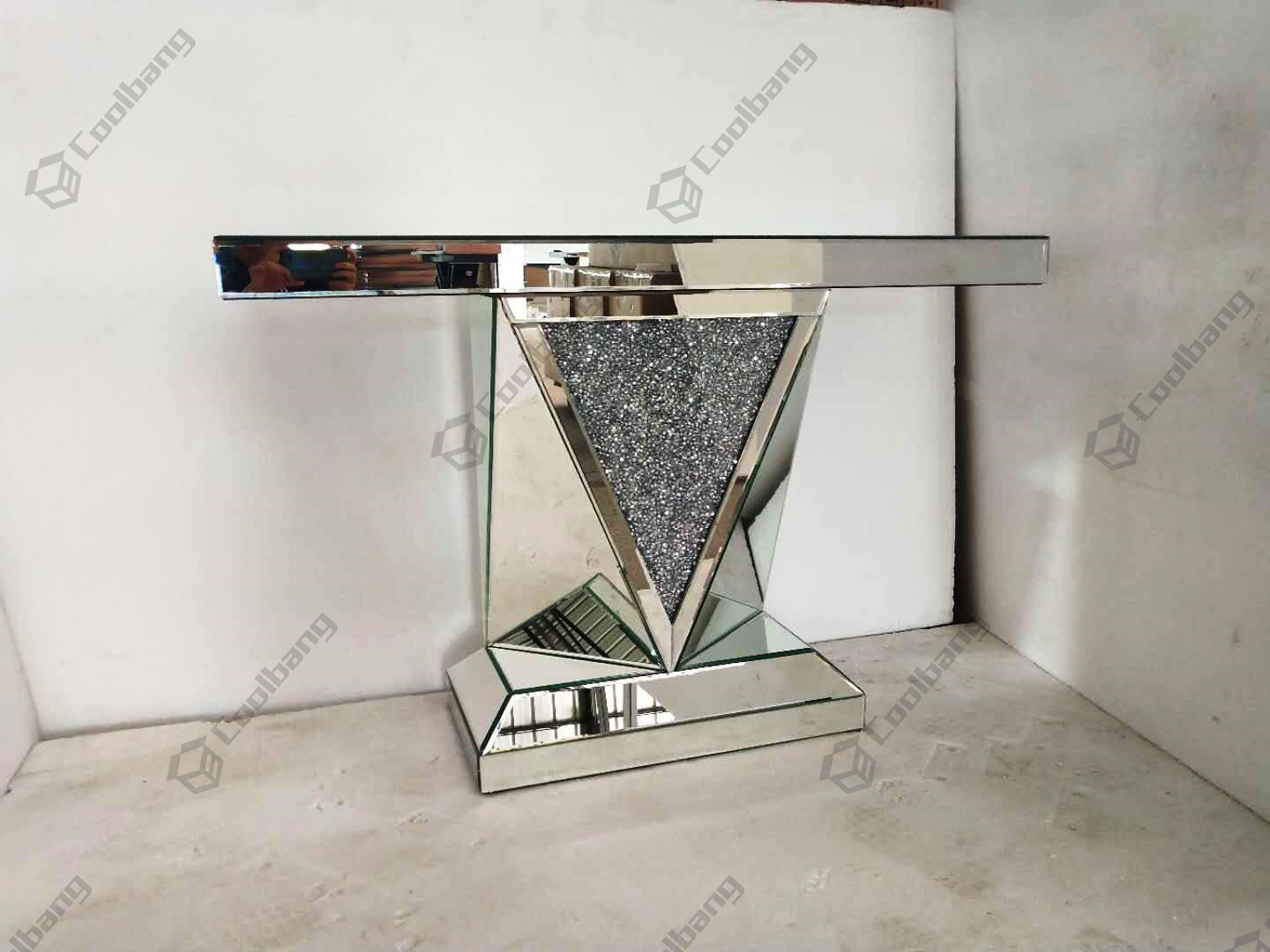 New Modern Sliver Mirrored Console Table For Living Room