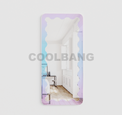 Modern Pick Color Wave Big Wall Hanging Dressing Mirror