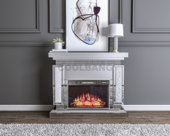 Hot sales modern living room mirrored furniture decorative design crushed diamond fireplace