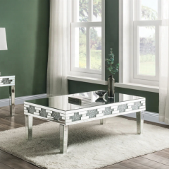 Fantasia sparkly crushed diamond silver mirrored coffee table