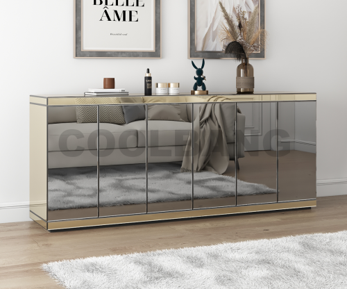 Wholesale Living Room 4 Doors Mirrored Sideboard Cabinet