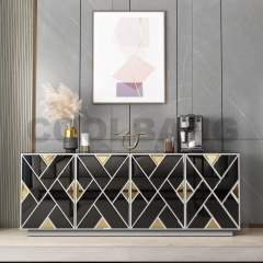 Silver Modern Buffet Mirrored Sideboard Cabinet