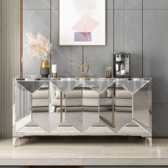 Black Gold Modern Buffet Mirrored Sideboard Cabinet