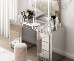 Customized Home Furniture Silver Mirrored Glass Console Table Dressing Table