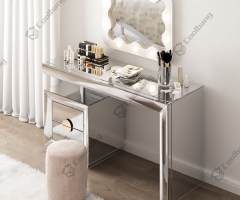 New design Bedroom Furniture Drawers Mirrored Dressing Table Modern with Stool