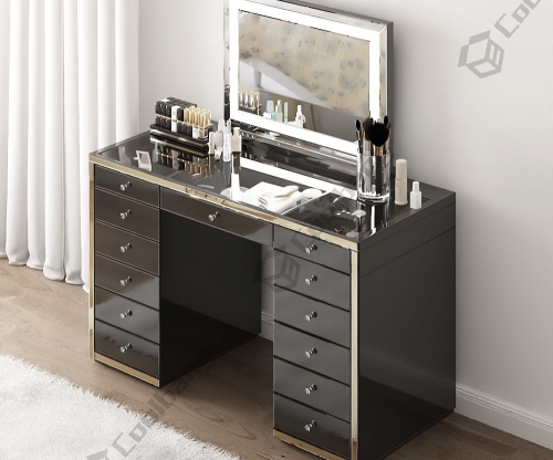 New Bedroom Furniture Drawers black Mirrored Dressing Table