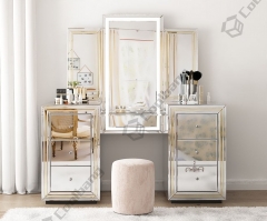 Customized Home Furniture Silver Mirrored Glass Console Table Dressing Table