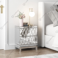HOT Modern Vanity Nightstand Mirrored Bedside Table
