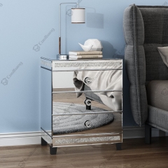 HOT Modern Vanity Nightstand Mirrored Bedside Table