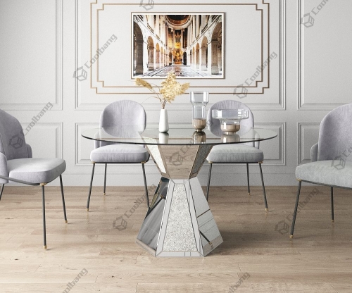 Mirrored Round Dining Room Table