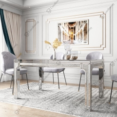 Mirrored Square Crushed Diamond Dining Room Table