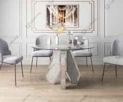 Mirrored Home Furniture Dining Room Table Modern Luxury Glass Round Dining Tables