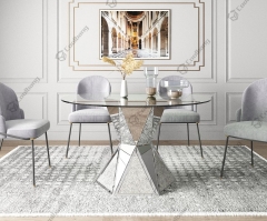 Mirrored Round Dining Room Table