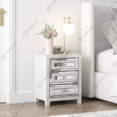Modern High Quality Vanity Nightstand Mirrored Bedside Table