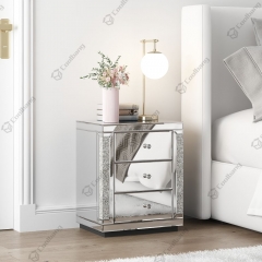 Modern High Quality Vanity Nightstand Mirrored Bedside Table