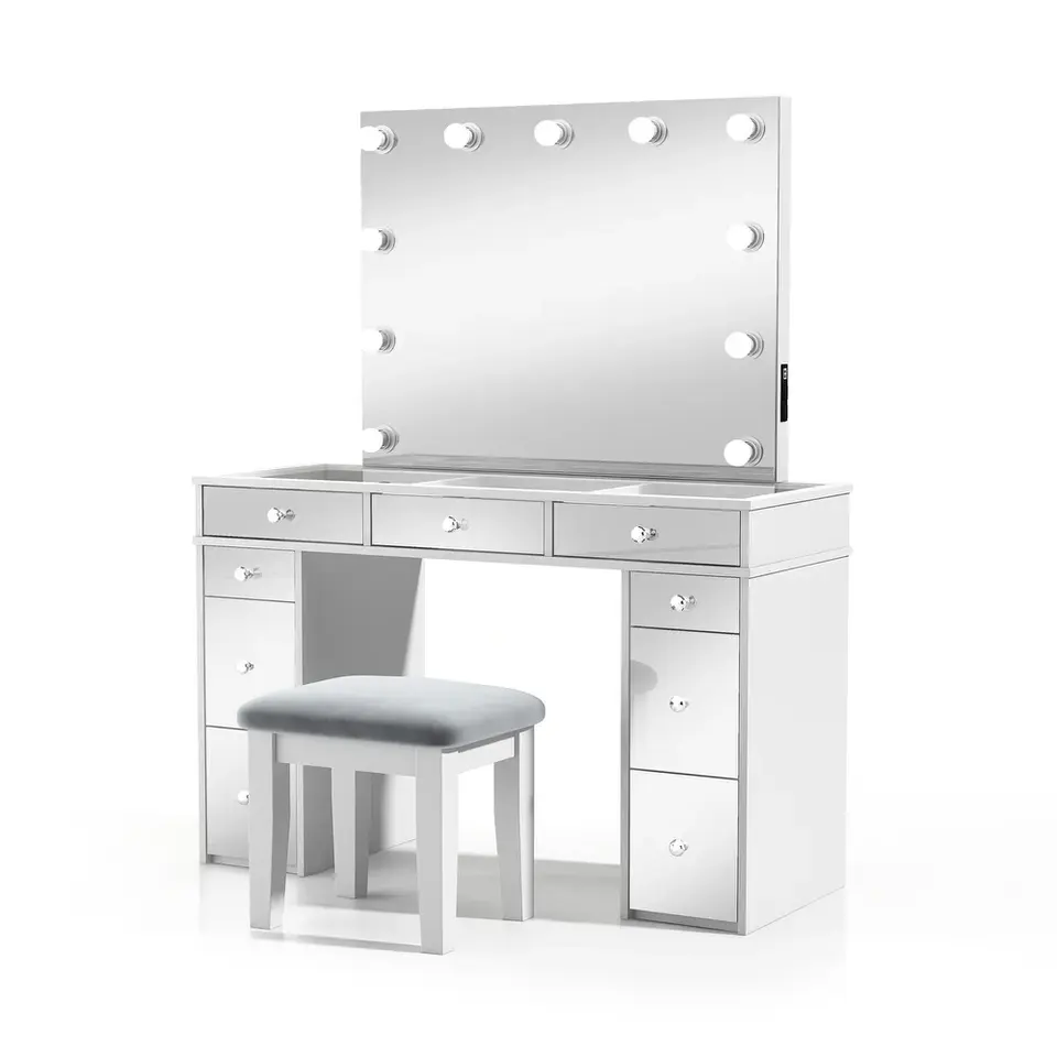 Wholesale Modern Bedroom Beauty Store Makeup Vanity Table With Mirror And Chair