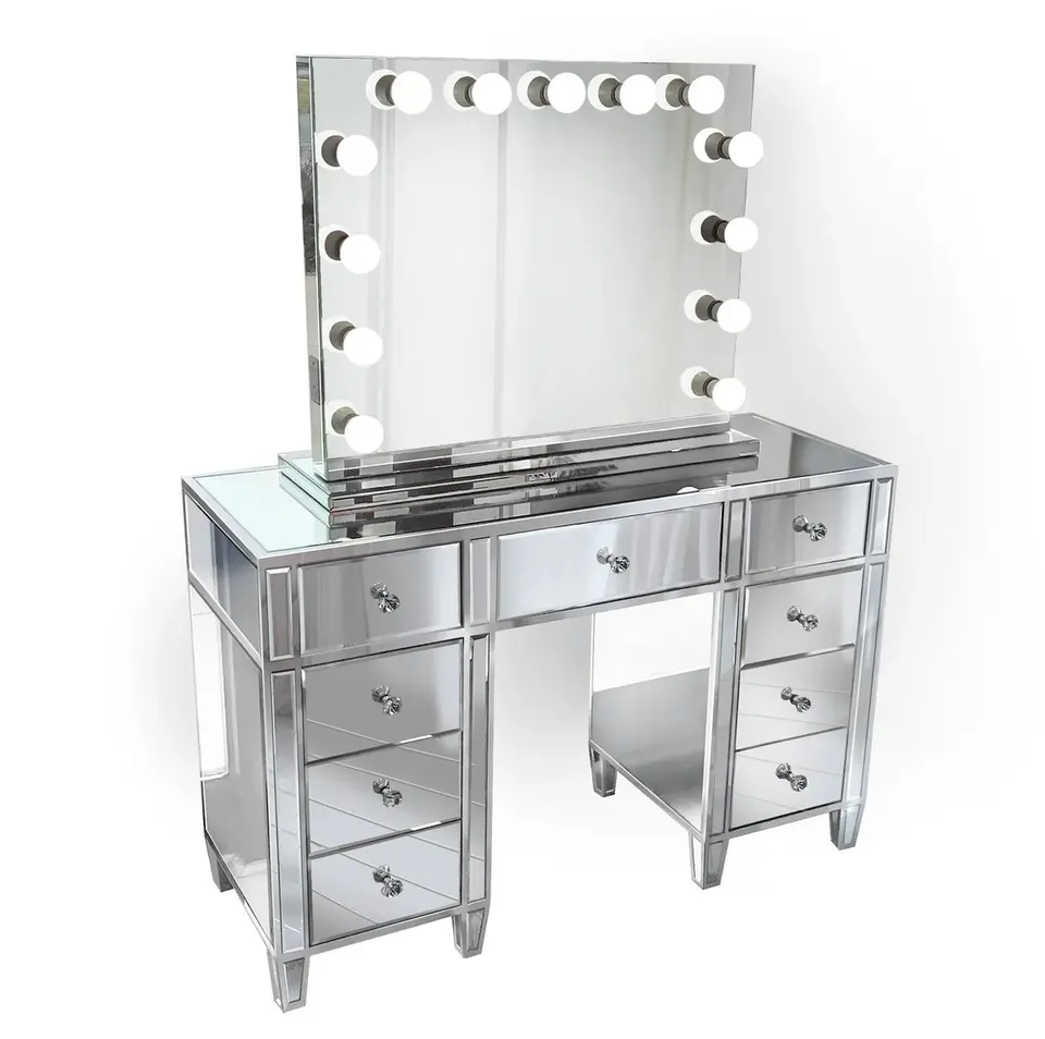Modern Bedroom Furniture Beauty Store Dressing Table Led Vanity Light Mirror Vanity Desk For Makeup