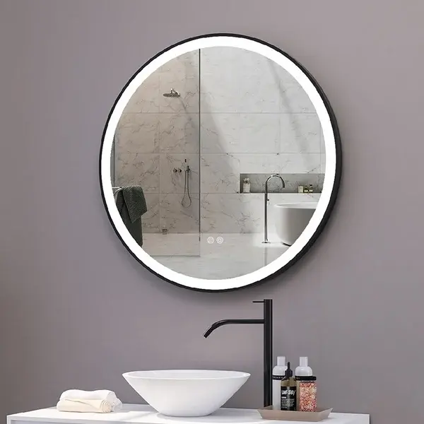 Hot Selling Round Wall Mounted Touch Screen Led Bath Smart Mirror For Bathroom