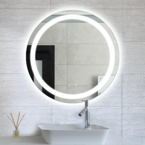 Hot Seller Round Hotel Luxury Washroom Bathroom Led Mirror Hotel Bath Mirror With Led Light