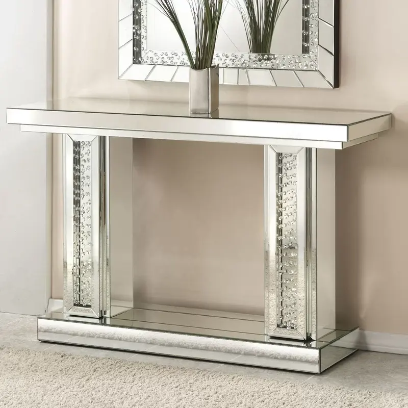 Modern Style Fashion Luxury Crystal Mirrored Console Table