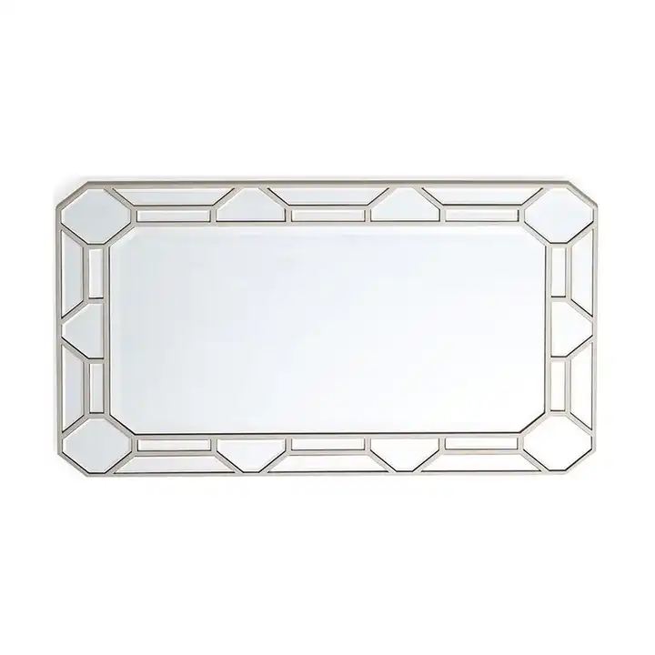 Bathroom Designed Mirror Wall Mounted Decorative Mirror Geometric Rectangular Big Mirror For Room Wall