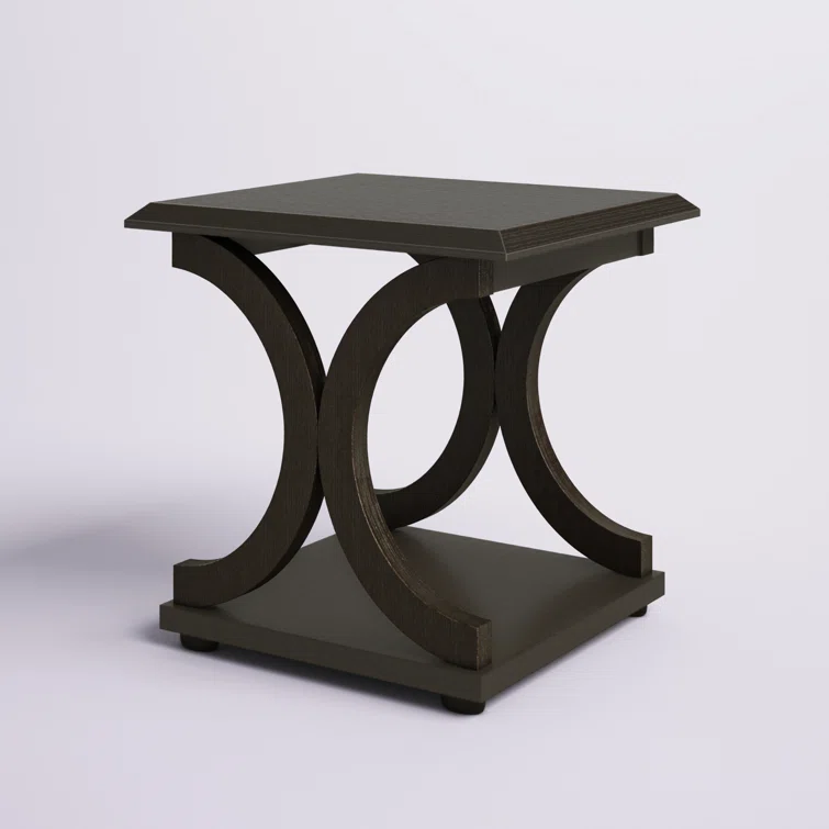 Sturdy Construction Side Table Coffee Table Unique Stylish Accent Living Room Furniture C Shaped End Table
