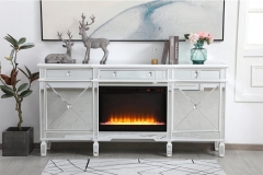 Customizable Living Room Furniture Console Tables Mirrored Sideboard Cabinet With 3D Electric Fireplace