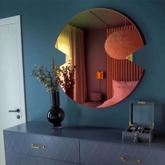 Modern Elegant Wall Decor Round Oval Color Change From Multiple Angles Neon Mirror Hanging Wall Mirror