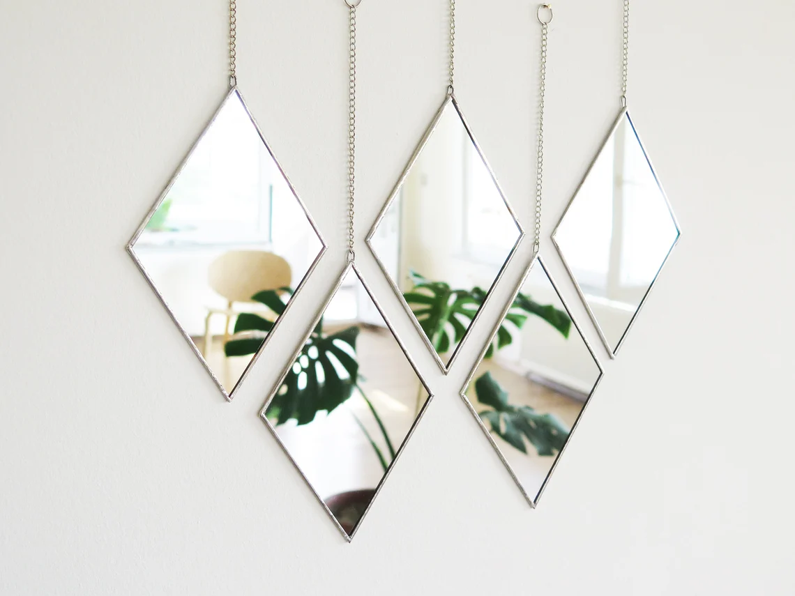 Modern Interior Minimalist Aesthetics Hallway Geometric Wall Art Hanging Mirrors Metal frame Wall Mirror