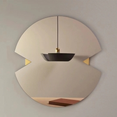Modern Elegant Wall Decor Round Oval Color Change From Multiple Angles Neon Mirror Hanging Wall Mirror
