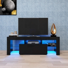 Black Wood Led TV Stand Modern Entertainment Center for 65 Inch Television Stands with Drawers LED TV Cabinet