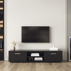 Modern TV Stand with 2 Storage Cabinets Entertainment Center for 55 60 65 inch TV Simple Television Media Console Table