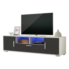 LED Lights TV Stand Fits TVs Up to 65 Inch Console Table with Storage Drawers And Open Shelves Entertainment Center