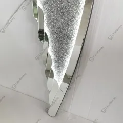 High-Quality Crushed Diamond Mirrors Exquisite Construction Mirrored Angel Wings Wall Decoration With Led Light