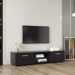 Modern TV Stand with 2 Storage Cabinets Entertainment Center for 55 60 65 inch TV Simple Television Media Console Table