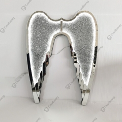High-Quality Crushed Diamond Mirrors Exquisite Construction Mirrored Angel Wings Wall Decoration With Led Light