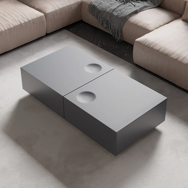 Gray And White Square Link Design Center Table With Drawers Nested Modular Link Coffee Tables Of The Room