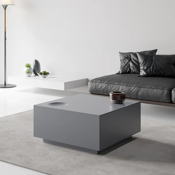 Gray And White Square Link Design Center Table With Drawers Nested Modular Link Coffee Tables Of The Room