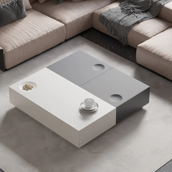 Modern Innovative Linkage Design Furniture Minimalism Link Coffee Table Square Spliced Living Room Table With Drawers