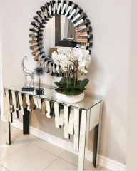 Contemporary Entryway Essential Console Table Stylish Sleek Design Mirrored Hallway Side Table