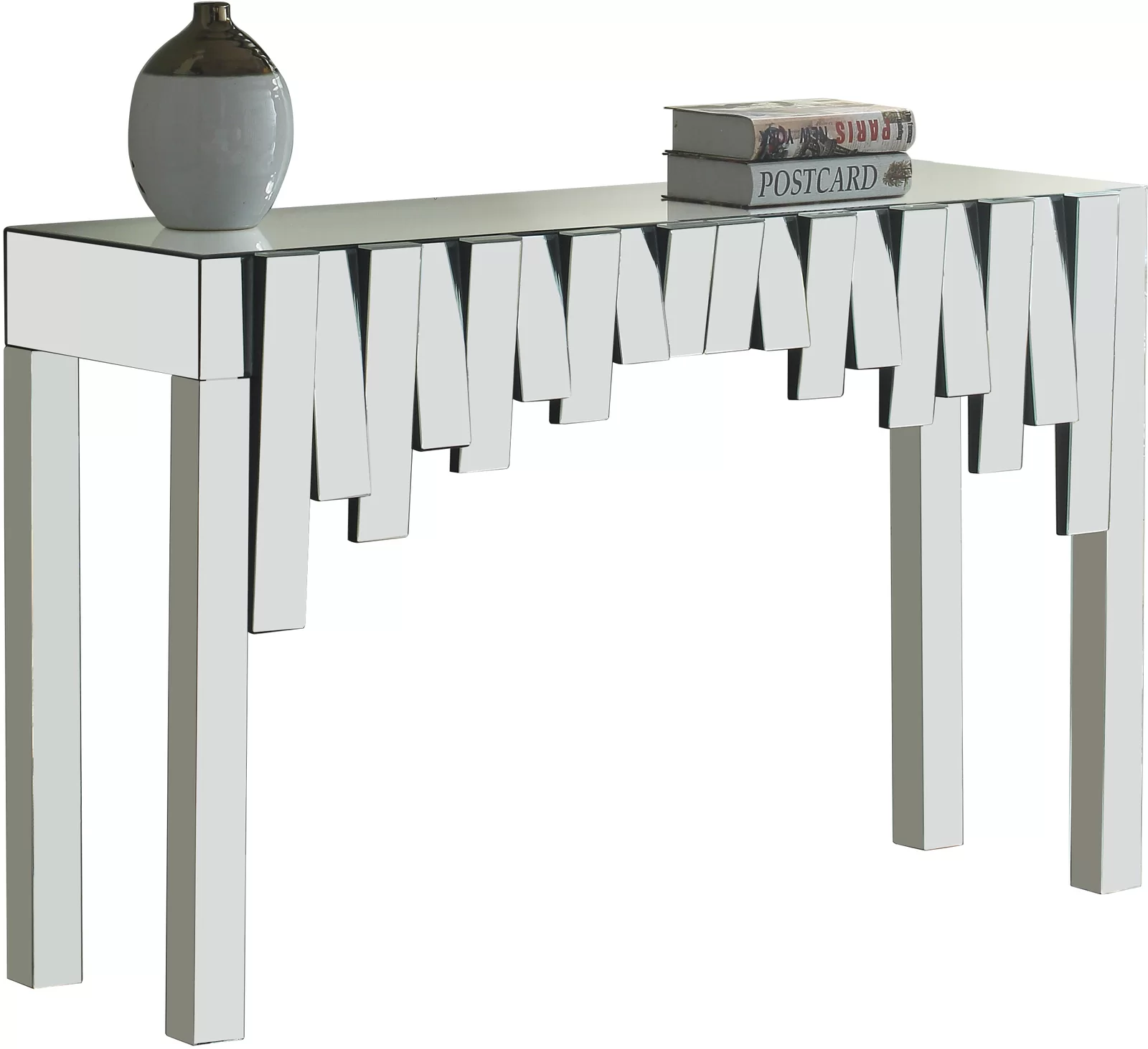 Contemporary Entryway Essential Console Table Stylish Sleek Design Mirrored Hallway Side Table